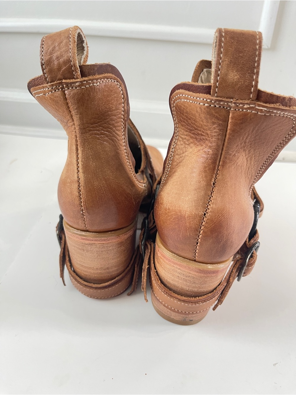 Freebird by Steven Dusty Camel Leather Boots – Square Toe, Size 9 Western Boho - Picture 5 of 9